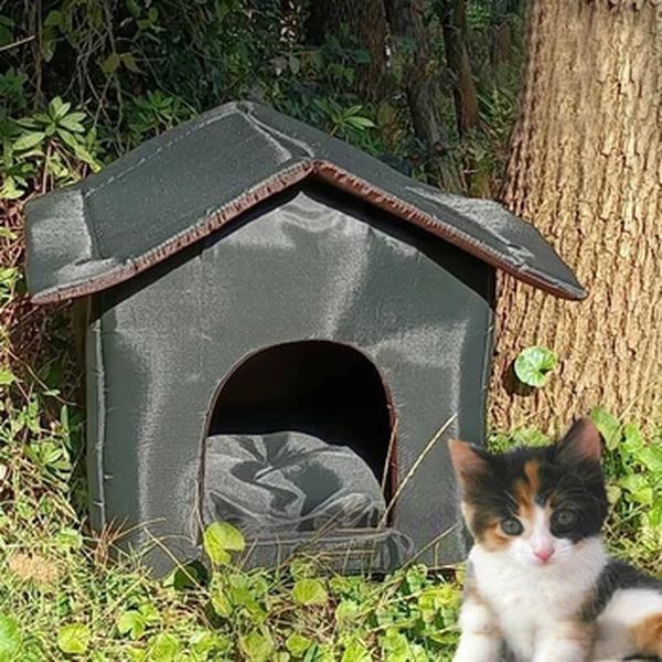 Casa dobrável ao ar livre do gato, Canil fácil de limpar, Tenda impermeável, Cama pequena do cão, Inverno