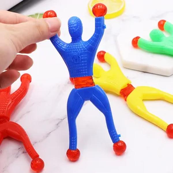 5-50 pcs/set 8.5cm pegajoso brinquedo janela homem com mão pegajosa 3 brinquedos cor e anos sobre plástico pés adequados para crianças