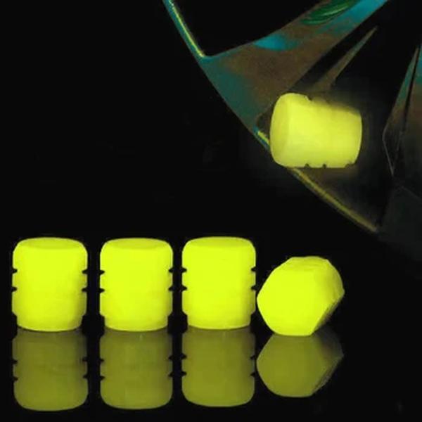 Luminous Fluorescent Valve Caps, Noite Brilhando Decoração, Carro, Motocicleta, Cubo de roda de bicicleta, Stem Cap, Styling Acessórios Do Carro, 20 pcs