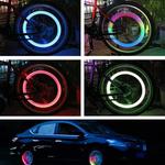 4 pçs colorido tampões de válvula de pneu de carro led motocicleta ciclismo roda lanterna raios hub lâmpada pneu tampas de roda acessórios de pneus automóveis