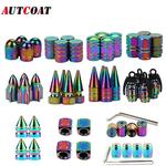 AUTCOAT-Multicolor Tire Valve Stem Caps, Universal Stem Covers para carros, SUVs, bicicleta e bicicleta, caminhões, motocicletas, 4 PCs/set