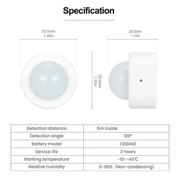 Tuya ZigBee PIR Sensor De Movimento, Mini Detector De Presença De Corpo Humano Infravermelho, Smart Home Security, Proteção Sistema De Alarme, Vida Inteligente
