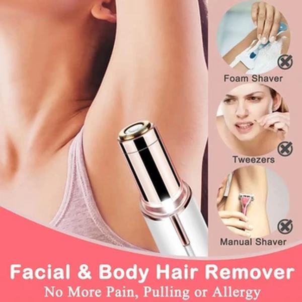 Removedor de cabelo elétrico portátil em forma de batom para mulheres, indolor e eficaz, depilação facial, ferramenta Home Razor Shaver