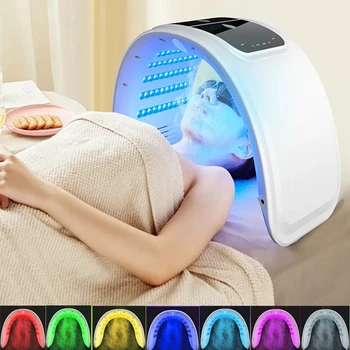 Equipamento de máscara facial LED Dispositivo de pulverização facial SPA Luz de rejuvenescimento da pele Máquinas de beleza corporal facial para cuidados com a pele 7 cores