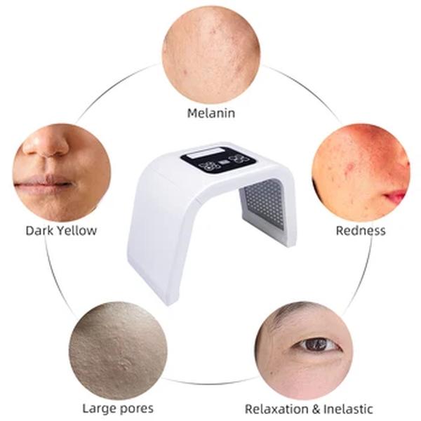 PDT LED Light Therapy máscara facial, cuidados com a pele, anti rugas, removedor anti-acne, saúde, beleza, 7 cores