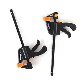 F-Type Carpintaria Jig Grampo Rápido, Carpenter's Ratchet Release, DIY Ferramentas Manuais, 4 "Bar Peças Pequenas, Rápido Squeeze Kit Ferramenta