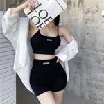 Conjunto de ioga sem costura 2 peças para mulheres, roupas de ginástica respiráveis, Sutiãs esportivos monocromáticos macios, shorts de ginástica, novos