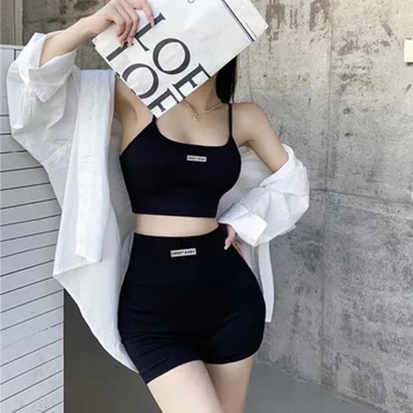 Conjunto de ioga sem costura 2 peças para mulheres, roupas de ginástica respiráveis, Sutiãs esportivos monocromáticos macios, shorts de ginástica, novos