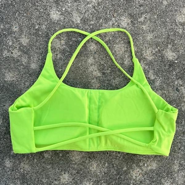 Sutiã de fitness monocromático para mulheres, colete de ioga, ginásio esporte top, costas ocas, almofada no peito, quatro alças, cross-back, push