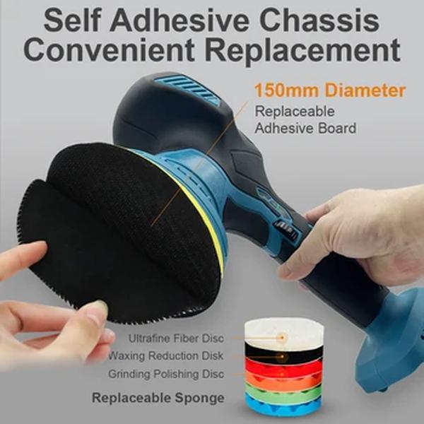 Cordless Electric Car Polisher Machine, Polimento Automático, Metal Limpeza, Depilação, Polimento de madeira, Rust Ferramenta Remoção para Ma, 6-Speed