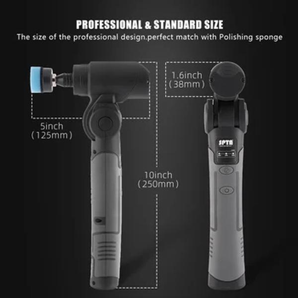 Portátil Handheld Mini Car Polisher, Recarregável Ajuste de Velocidade, Auto Detalhando Ferramenta, SPTA 3.7V, RO e DA Micro Cordless