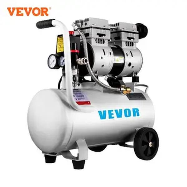 Vevor 25/60l compressor de ar 110v/240v silencioso compressor de ar livre de óleo 750w 1 hp para o compressor de sussurro da inflação do pneu do reparo doméstico