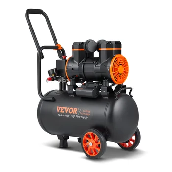 VEVOR-Compressor de ar ultra silencioso para reparo automático, tanque de ar livre de óleo, 9L, 18L, 24L, 35L, 116PSI pressão, 70 dB