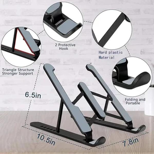 Portátil Dobrável Laptop Stand, Suporte Base de Suporte Notebook, Riser Ajustável, Suporte de Refrigeração, Laptop & Tablet Acessórios