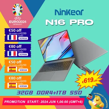 Ninkear-Windows 11 Gaming Office Computer, N16 Pro Laptop, Intel Core i7-13620H, WiFi 6, 2.5K, 165Hz, 32GB + 1TB SSD