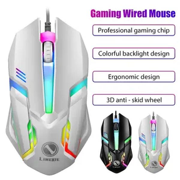 Limei S1 E Esportes LED Luminoso Backlit Wired Mouse USB Com Fio Para Desktop Laptop Mute Office Computer Gaming Mouse
