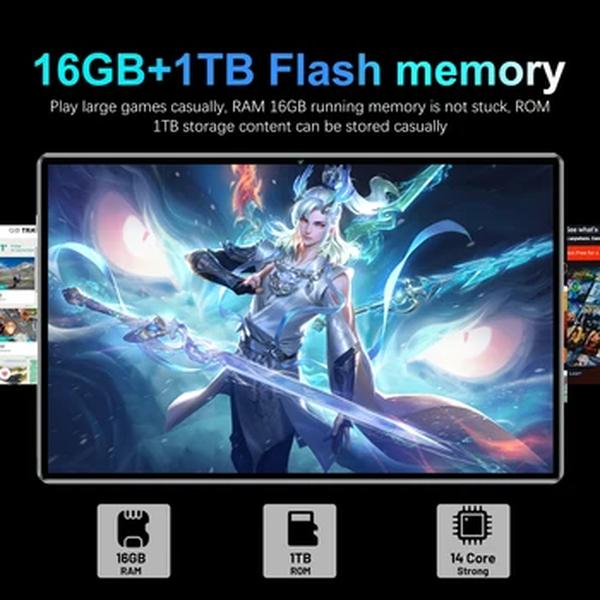 Tablet Android 11.6 "5G, Android 13.0, 16GB RAM, 1TB ROM, WiFi, 14 Core, Rede PC, Pad Global, Novíssimo, 20000mAh, 2020