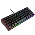 Teclado pequeno para jogos de computador com fio USB, 60%, cores múltiplas, 61 teclas, RGB 60%