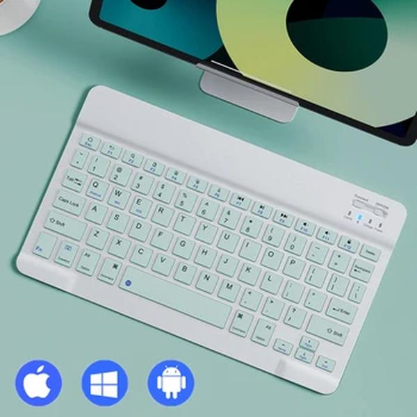 Teclado compatível com Bluetooth sem fio, Mini teclado para Android, IOS, Windows, PC, iPad, Tablet, Jogos, 78-Key