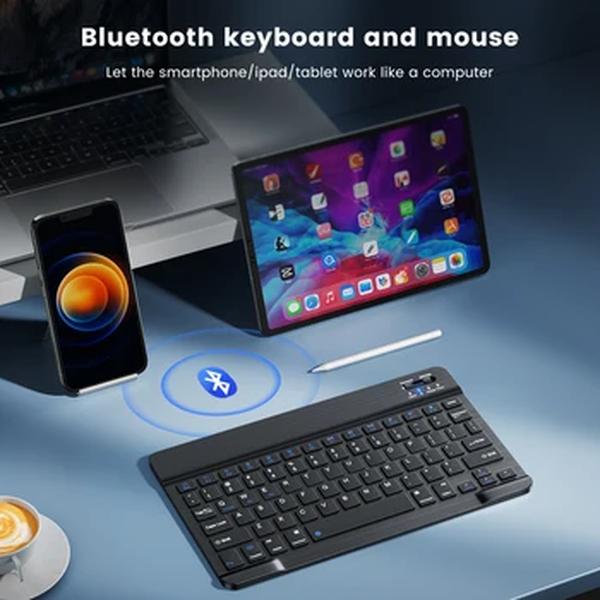 Teclado compatível com Bluetooth sem fio, Mini teclado para Android, IOS, Windows, PC, iPad, Tablet, Jogos, 78-Key
