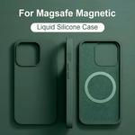 Capa de carregamento sem fio magnética para For iPhone 15 11 14 13 12 Pro Max Plus Liquid Silicone For Magsafe Acessórios para telefone Cases