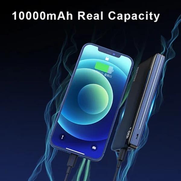 MOVESPEED-K10 Banco De Potência, Bateria Externa De 2 Portas, Carregamento Rápido USB, Powerbank para iPhone, Samsung, Xiaomi, Viagem Ao Ar Livre, 10000mAh