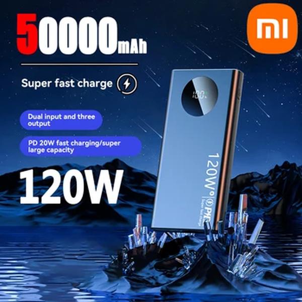 Xiaomi Thin and Light Portable Power Bank, 120W Carregamento Rápido, 50000mAh, Acessórios para Celular, Bateria Externa, Frete Grátis