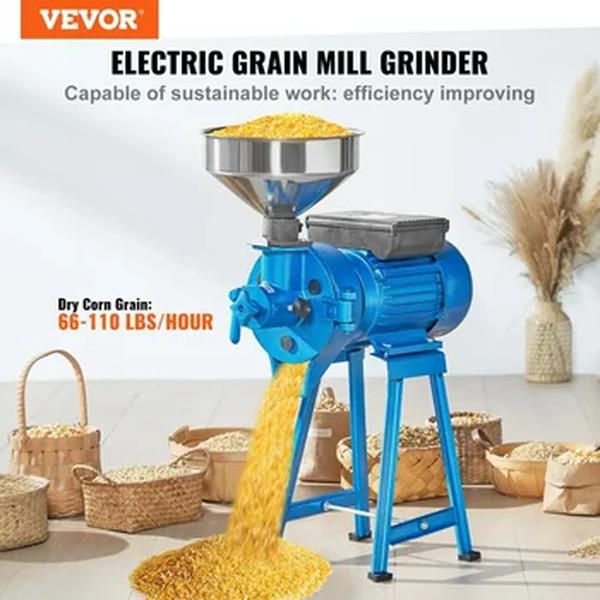 VEVOR-Moedor Elétrico de Grãos para Milho, Farinha de Trigo, Moinho de Cereais Molhado e Seco, 1500W, 220V