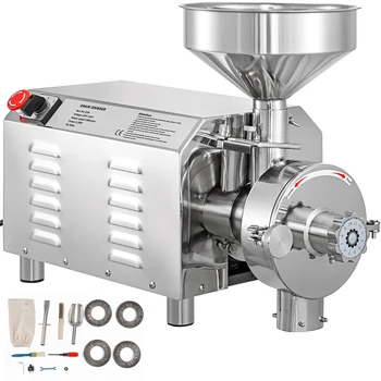 Vevor moedor de grãos elétrico 50kg 2200w comercial máquina moagem para grão seco soja milho spice erva grãos café trigo arroz