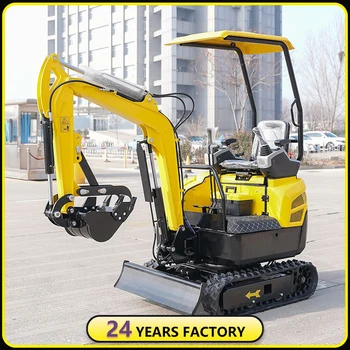 Mini Escavadeira de Esteira Adequado para Trabalho Agrícola, Equipado com Braço Balanço, Motor Euro 5 e EPA, 1 Ton, 2 Ton