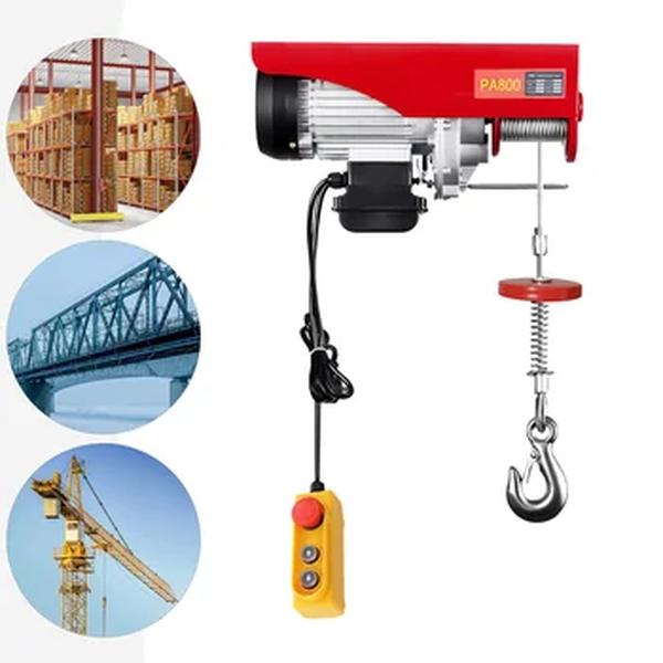Guincho do motor da polia Chain elétrica, elevador do guindaste, cabo, 220V, 1300W, 800 kg