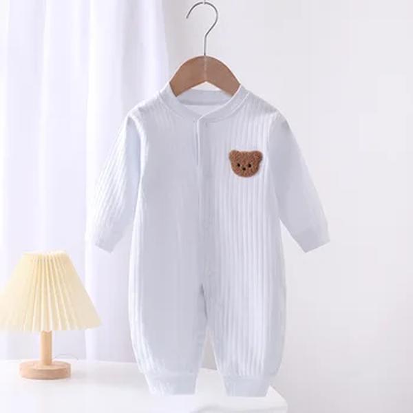 Macacão de urso monocromático para bebê recém-nascido, roupa de uma peça para meninos e meninas, macacão de algodão infantil, outono e primavera, 0-18m, 2020