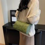 Bolsa de Ombro de Couro PU para Mulheres, Bolsa Pequena Feminina, Alça de Ombro Larga, Travesseiro Messenger Bag, Bolsa Crossbody Vintage, Alta Qualidade