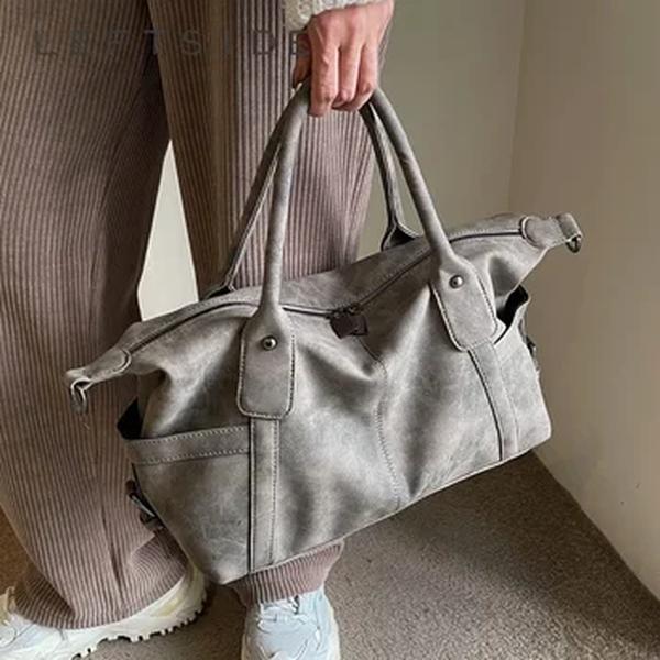 LEFTSIDE-PU Bolsas De Ombro De Couro Para Mulheres, Saco De Axila Grande, Bolsas Crossbody Femininas, Design Retro, Moda Coreana, 2023