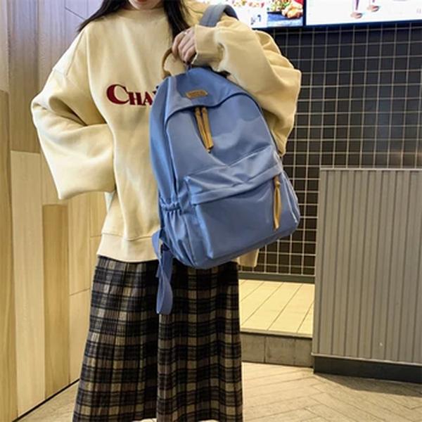 Mochila de Nylon impermeável para as Mulheres, Saco de Escola Ins Grande Capacidade Coreano Mochila de Cor Sólida, Sacos de Viagem Feminina, Novo