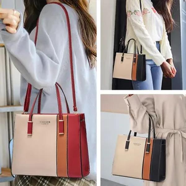 Patchwork Handbags for Women, Alça ajustável, Top Handle Bag, Totes de grande capacidade, Shoulder Bags, Crossbody Bags, Work Gift, Fashion