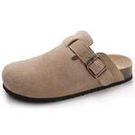 Shalues-Tamancos Clássicos em Cortiça para Homens e Mulheres, Sandálias de Camurça Soft Footbed, Arch Support, Beach Slides, Home Mules, Trendy Slides