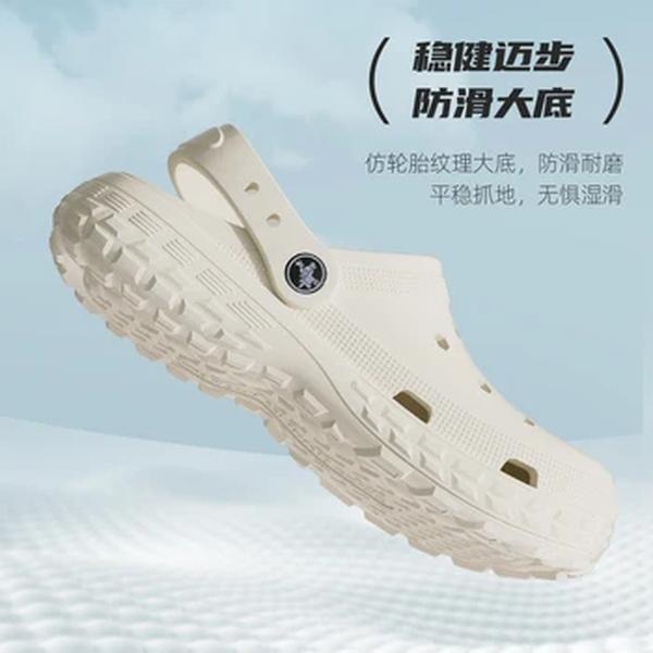 Sandálias ao ar livre antiderrapantes para homens e mulheres, sapatos, dedo do pé fechado, sentimento de merda, chinelos de praia, fundo grosso, fundo macio, verão
