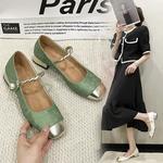 Sapatos elegantes de toe quadrado para mulheres, boca rasa, leve, salto médio, monocromático, elegante, venda quente, primavera