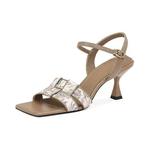 Sandálias de festa elegantes para mulheres, calçados, salto médio, vestidos de festa, sapatos de verão, preço baixo, frete grátis