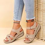 Open Toe Soft Stitching Sandals para mulheres, sapatos de praia plana confortáveis, calçado para senhoras, treking