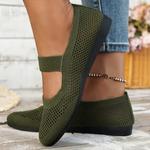 Deslizamento em mocassins dobráveis para mulheres, sapato quadrado único, flats ocos, moda casual para mamãe, 2024