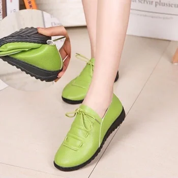 Sapato raso confortável e casual para mulheres, sapato de feijão versátil e elegante para mulheres grávidas e mães, novo para primavera e verão