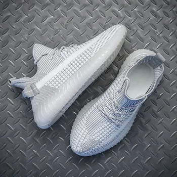 Sapatilhas de malha unissex para homens e mulheres, respirável, caminhando, casual, tamanho grande, confortáveis, sapatos de casal, novo, 2022