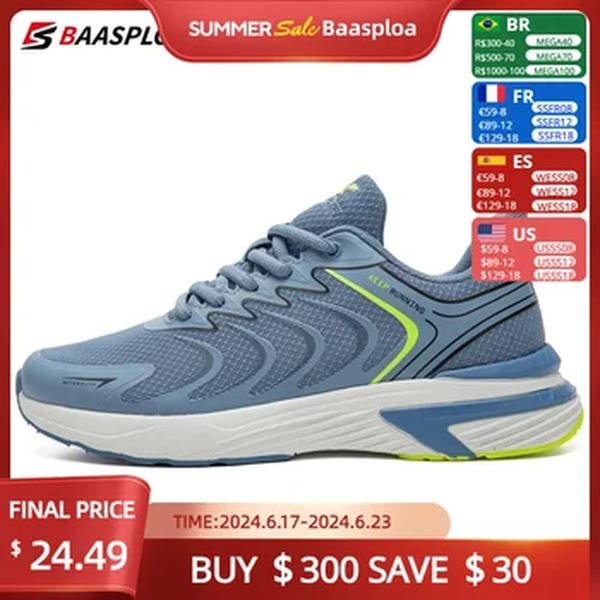 Baasploa 2023 tênis de corrida dos homens sapatos de caminhada leve malha respirável moda masculina esportes ao ar livre tênis primavera