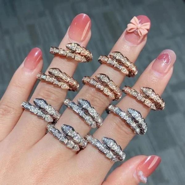 925 Prata Esterlina Anéis Charme para Mulheres, Anel Cobra Jóias de Luxo, Senhoras Moda, Anel de Namoro Casal, Presente de Aniversário, Novo