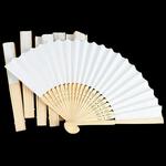 Ventilador de bambu chinês portátil, ventilador de papel dobrável, presentes de casamento para convidados, decoração de aniversário, pintura infantil, branco, 10 pcs, 20 pcs, 30pcs