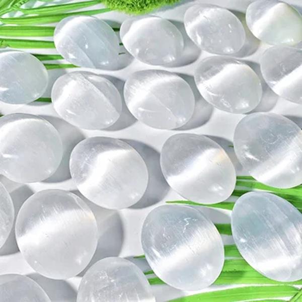 Selenite Palm Gemstone para Mulheres, Jóias, Glitter, Birthday Gift, Decoração do Lar, Alta Qualidade, 1Pc