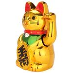 Figura Lucky Cats com Braço em Movimento, Golden Beckoning, Acenando Lucky Cats, Riqueza Chinesa, Feng Shui, Decoração da Casa, Decoração do Hotel, Clássico, 1Pc