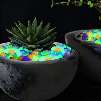 Luminous Garden Seixos, Glow in the Dark, Seixos para passarelas, Plantas, Decoração de aquário, Decoração de jardim, 11x13mm, 200pcs